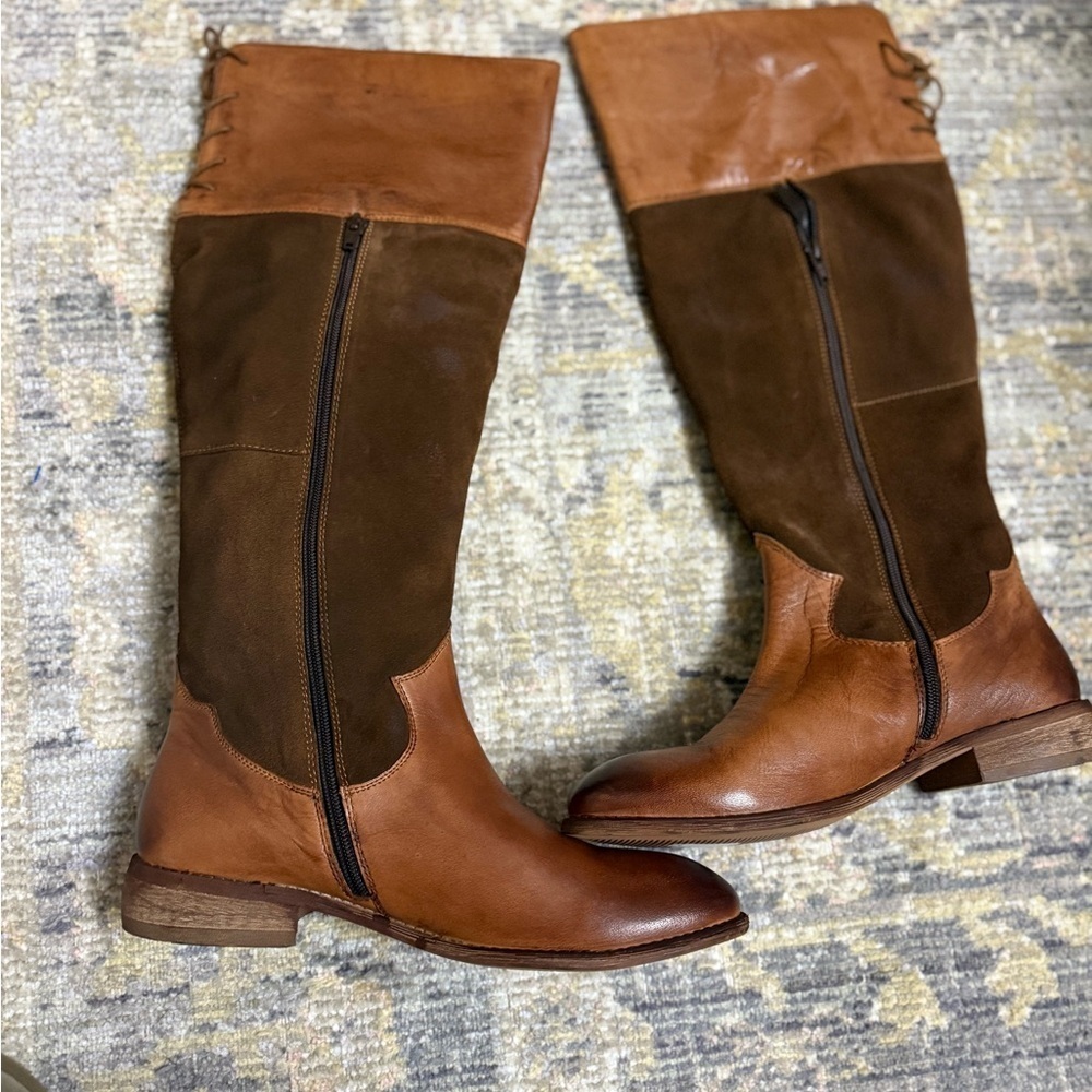 NEW Roan by Bed Stu Natty tall Brown Leather suede Knee-High riding Boots - Picture 2 of 14